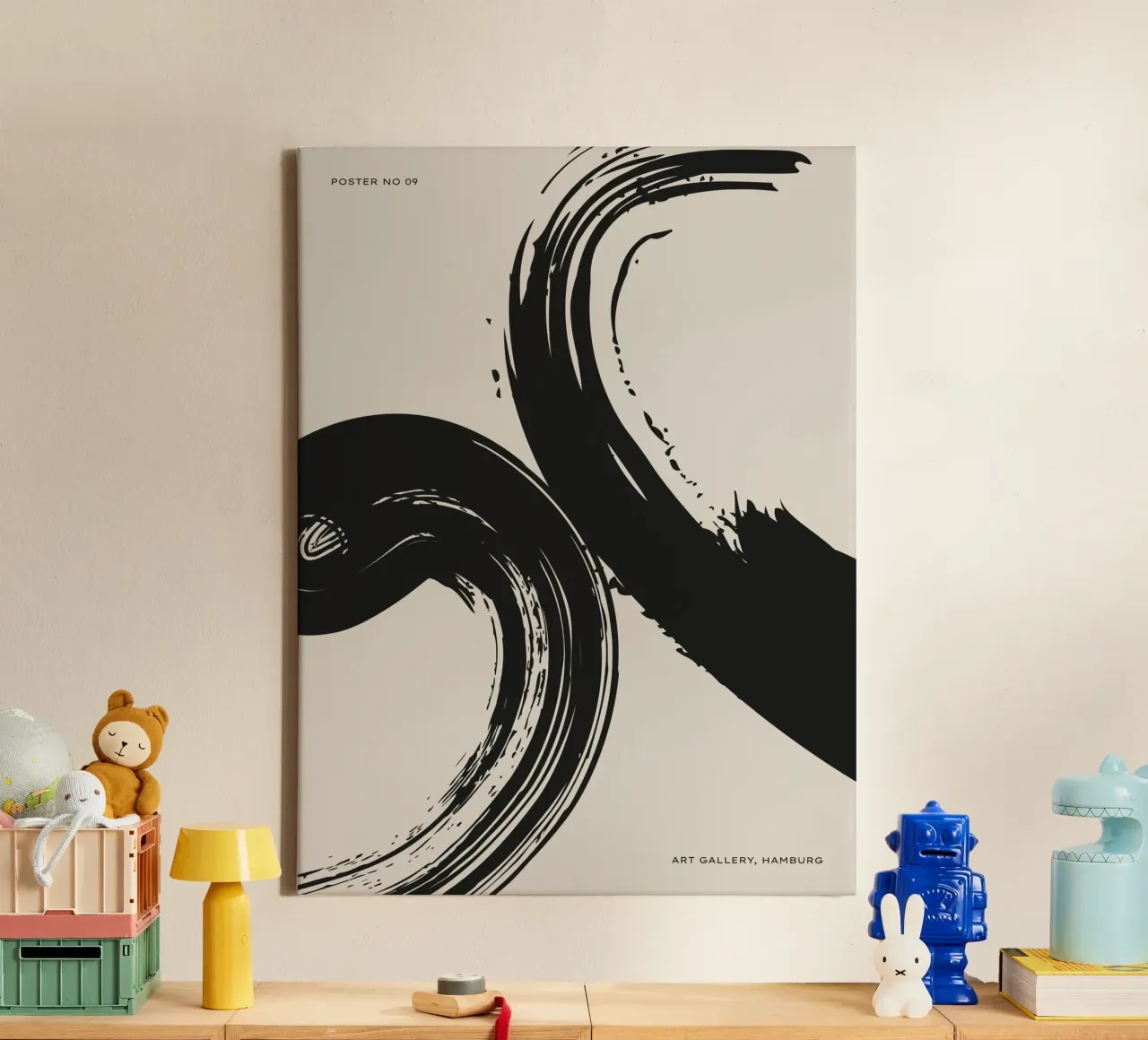 Poster Abstract No 01 tela con Cornice a cassetta da treechild