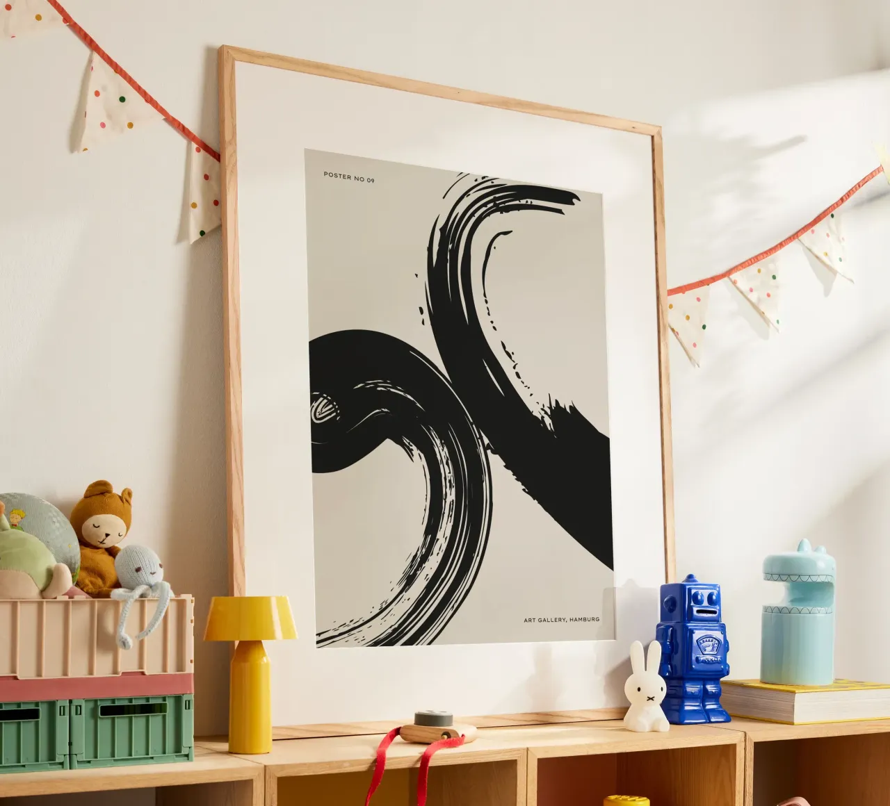 Poster Abstract No 01 poster con telaio in legno da treechild