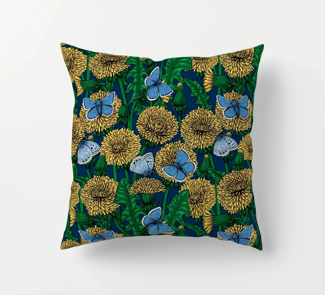 Dandelion medow decorative cushion by Painted Nature