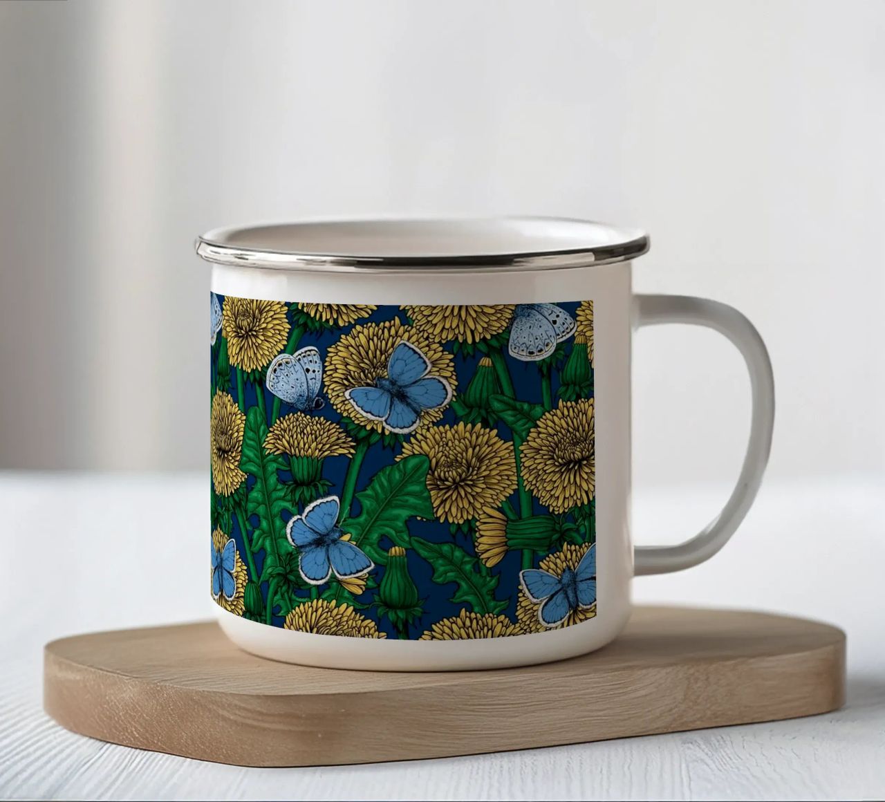Tarassaco tazza in smalto da Painted Nature