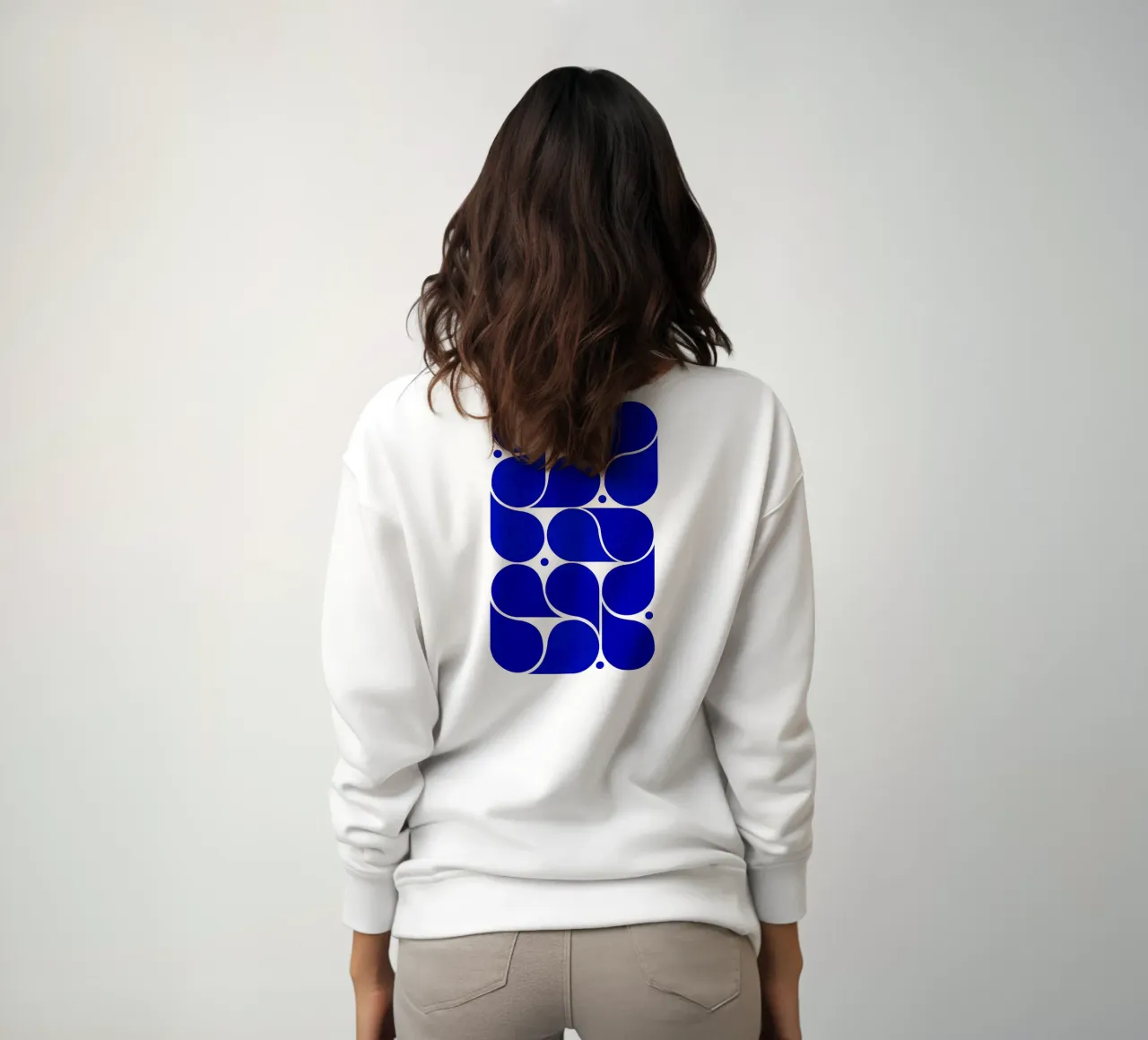 Mid-Century Modern Abstract Geometric Print - Blue felpa da showmemars