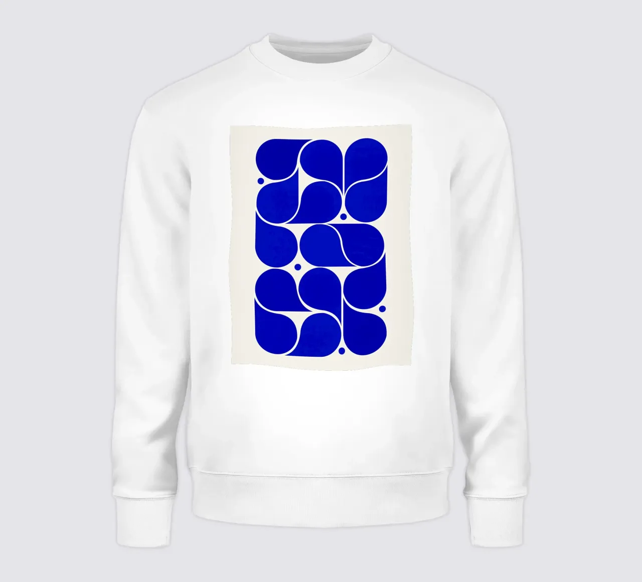Mid-Century Modern Abstract Geometric Print - Blue felpa da showmemars
