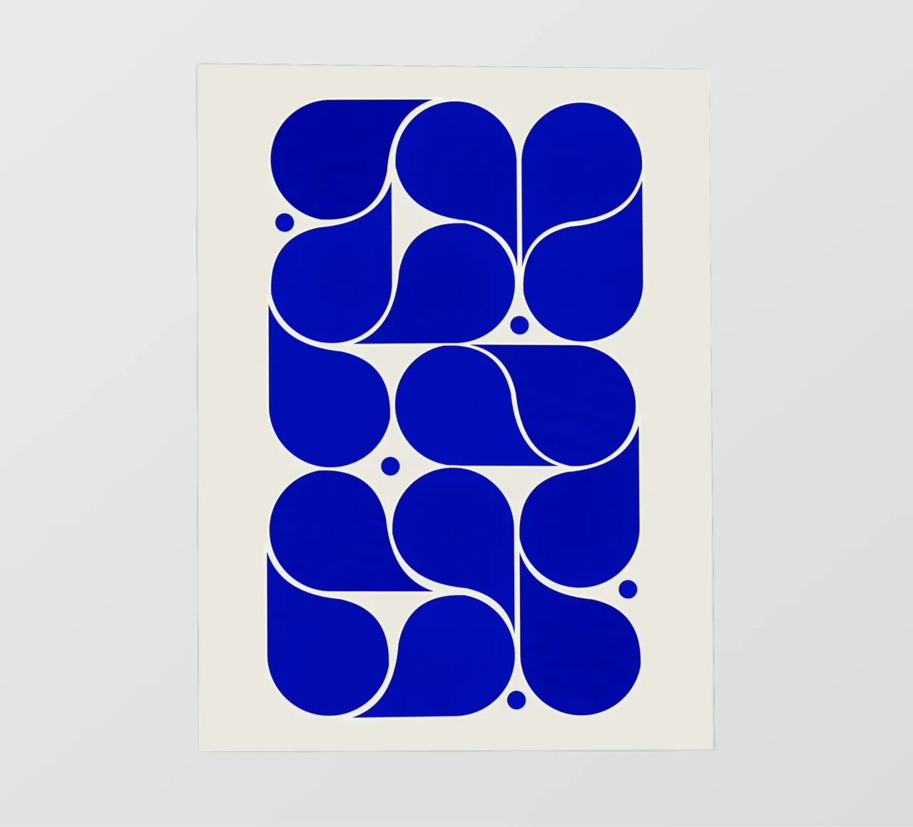 Mid-Century Modern Abstract Geometric Print - Blue pellicola backlit da showmemars