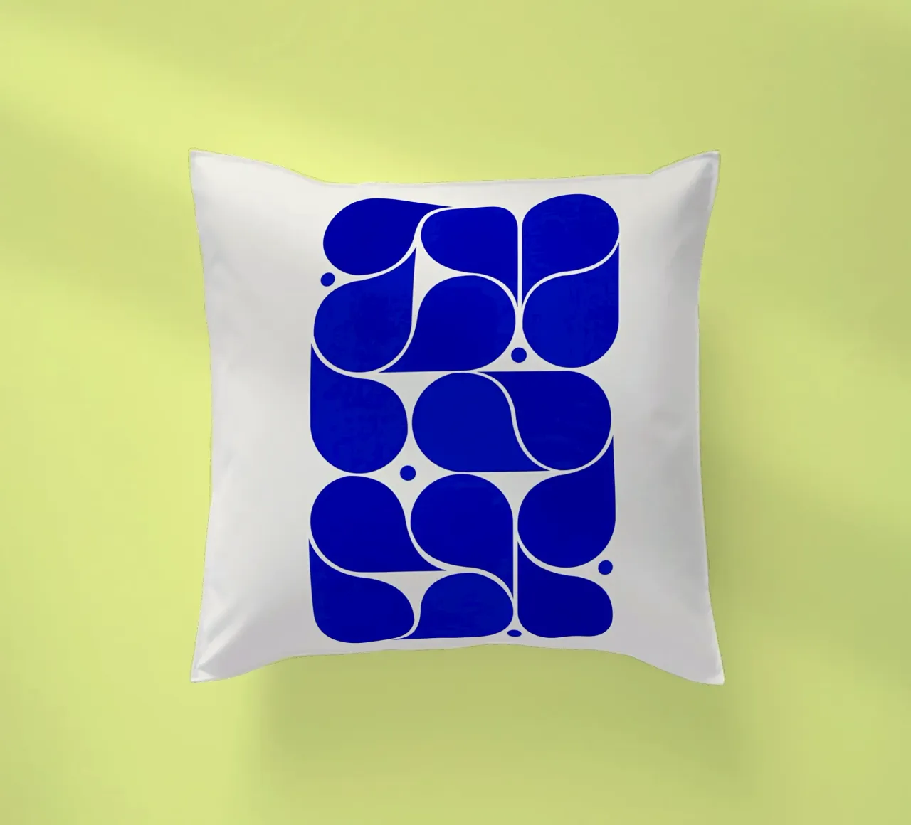 Mid-Century Modern Abstract Geometric Print - Blue cuscino da showmemars