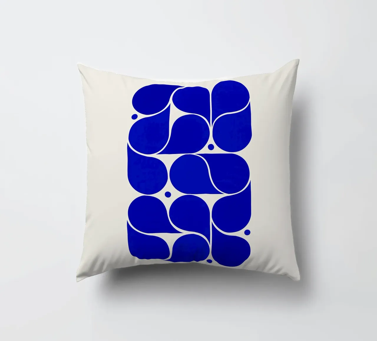 Mid-Century Modern Abstract Geometric Print - Blue cuscino da showmemars