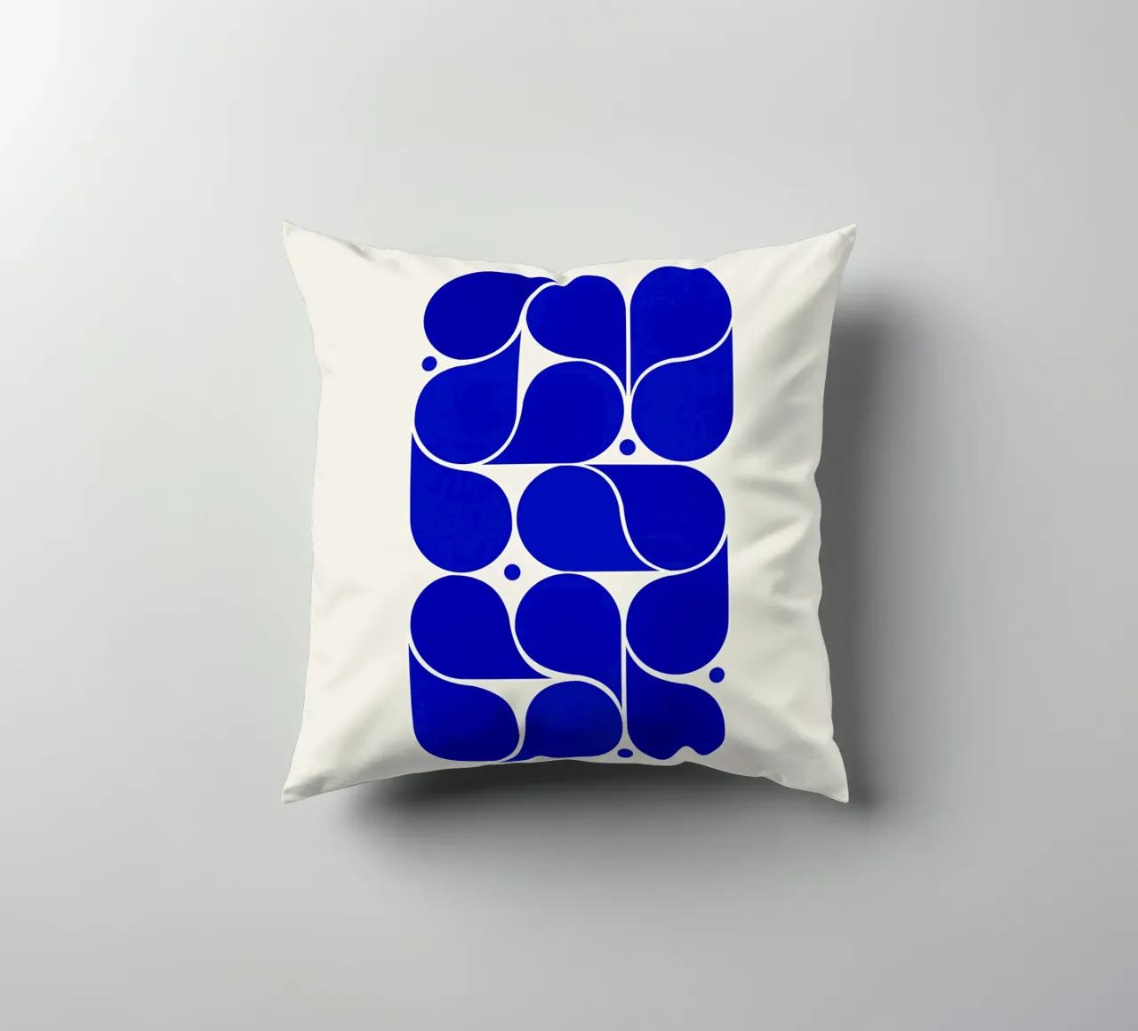 Mid-Century Modern Abstract Geometric Print - Blue cuscino da showmemars