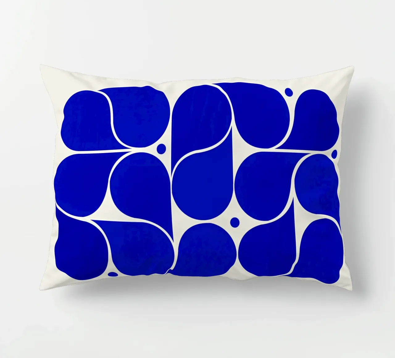 Mid-Century Modern Abstract Geometric Print - Blue cuscino da showmemars