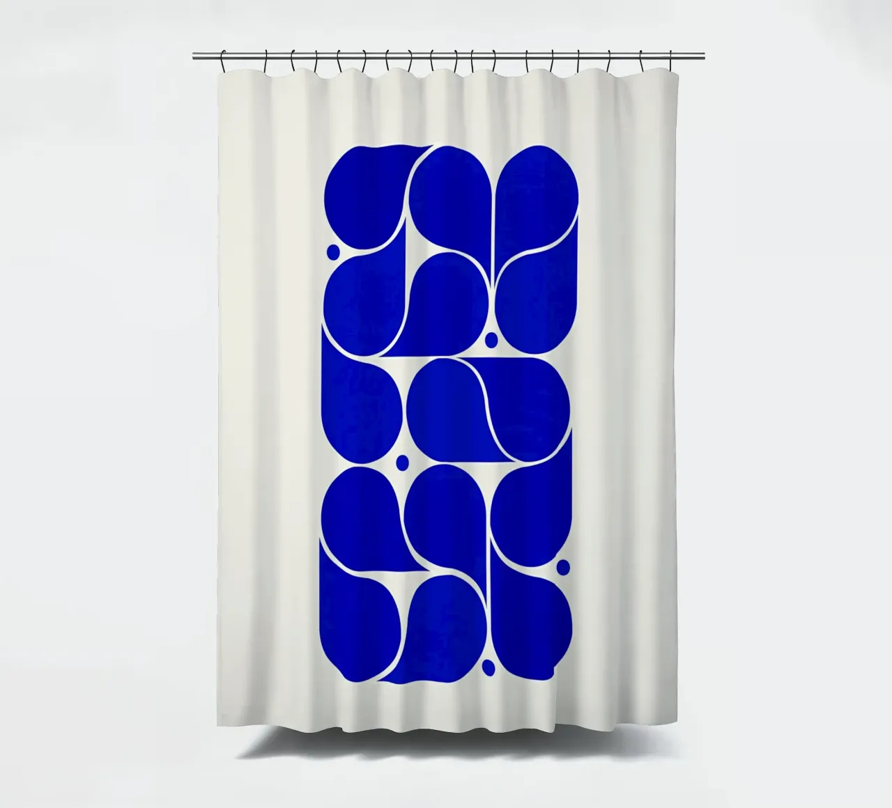 Mid-Century Modern Abstract Geometric Print - Blue shower curtain by showmemars