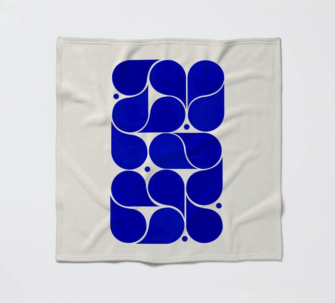 Mid-Century Modern Abstract Geometric Print - Blue coperta in pile da showmemars