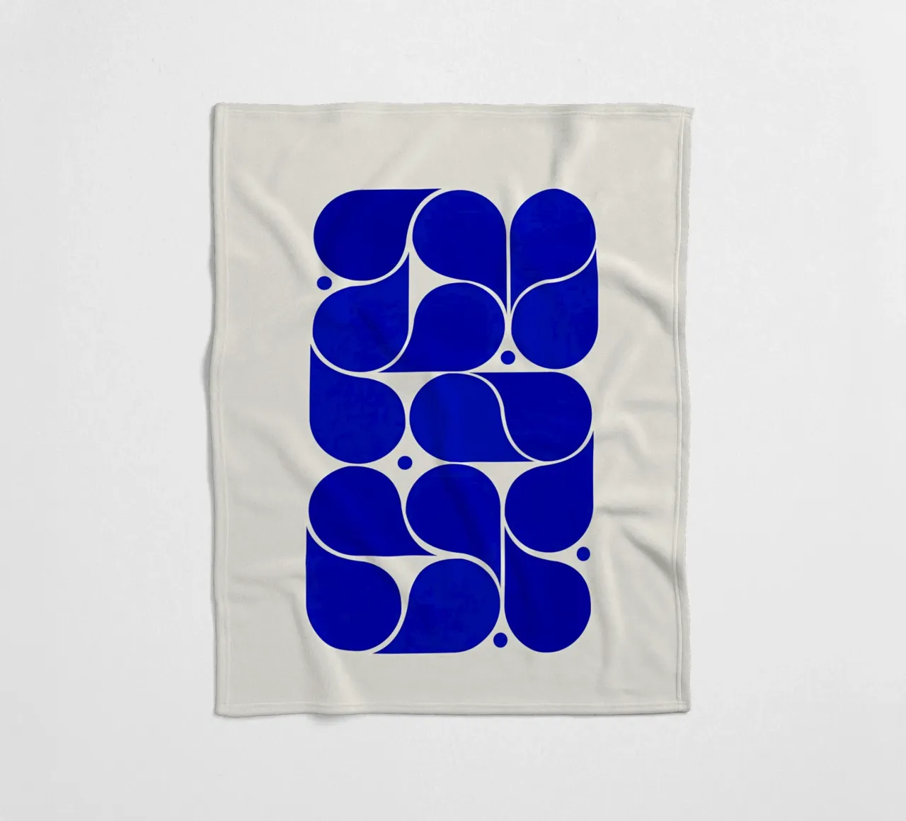 Mid-Century Modern Abstract Geometric Print - Blue coperta in pile da showmemars