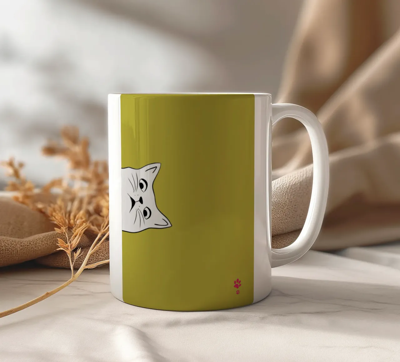 Gatto bianco Ii tazza in ceramica da catsforyou