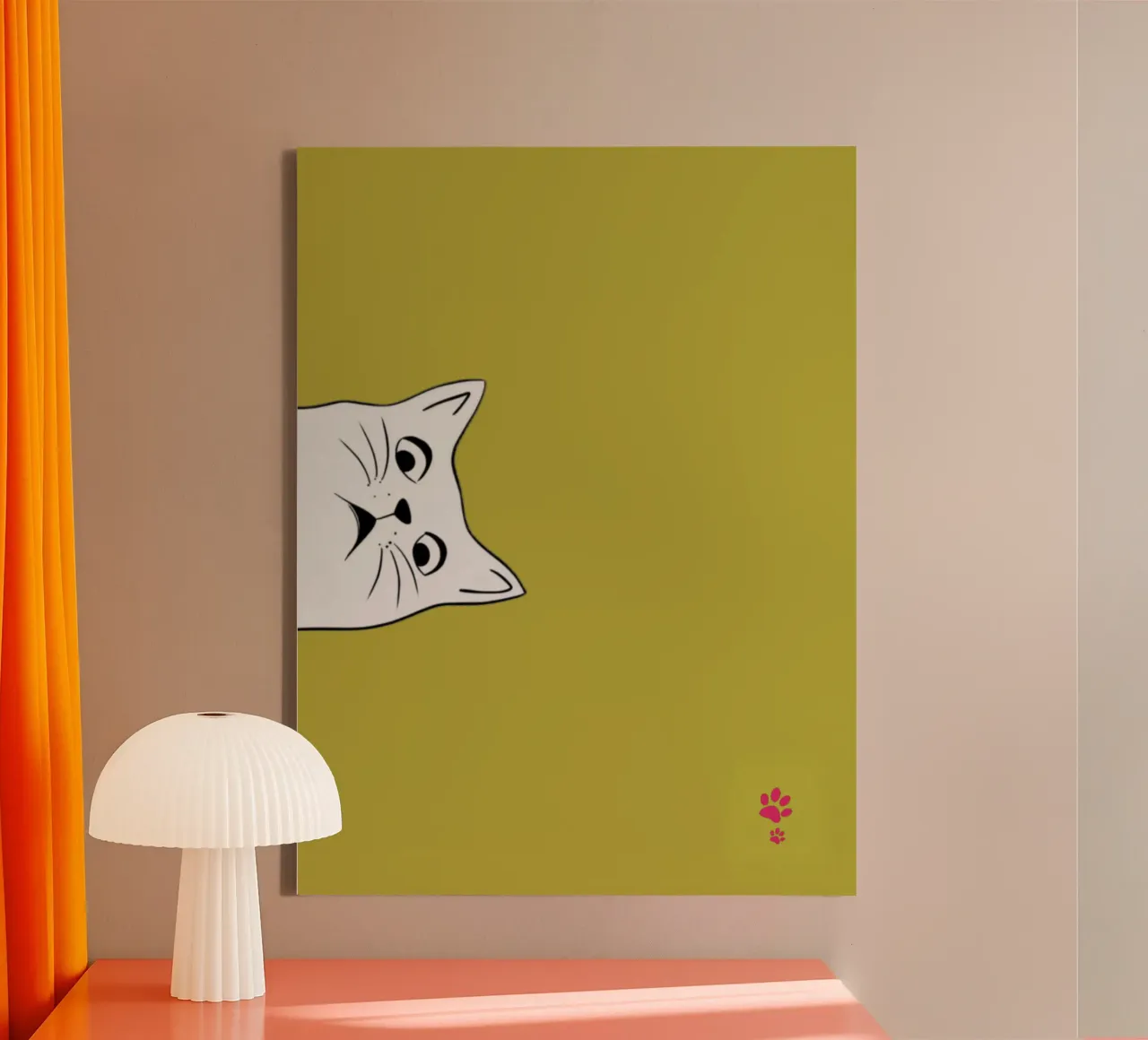 White Cat Ii canvas with Floater frame by catsforyou