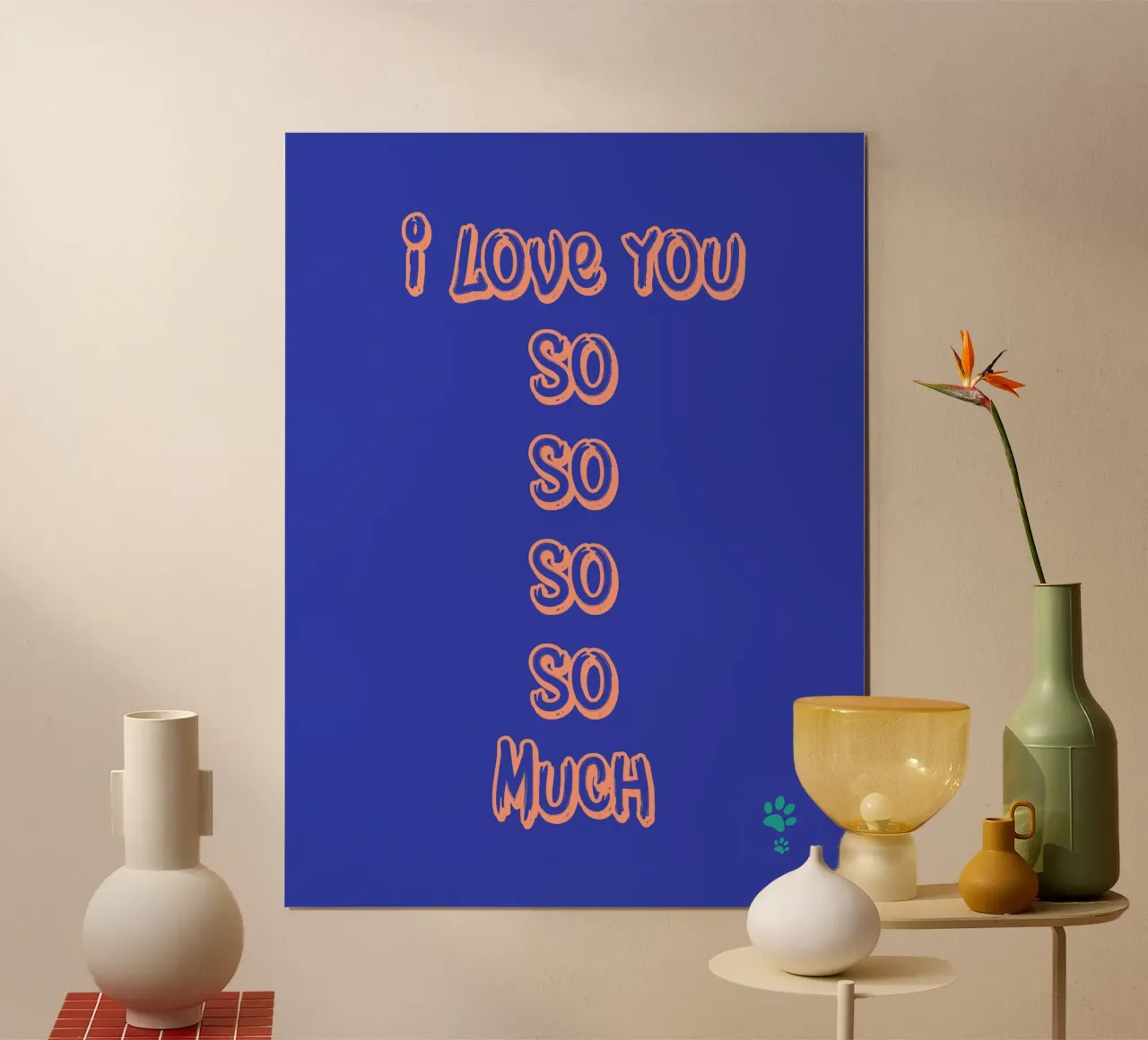 Ti amo tanto tanto tanto tanto poster con telaio in alluminio da catsforyou