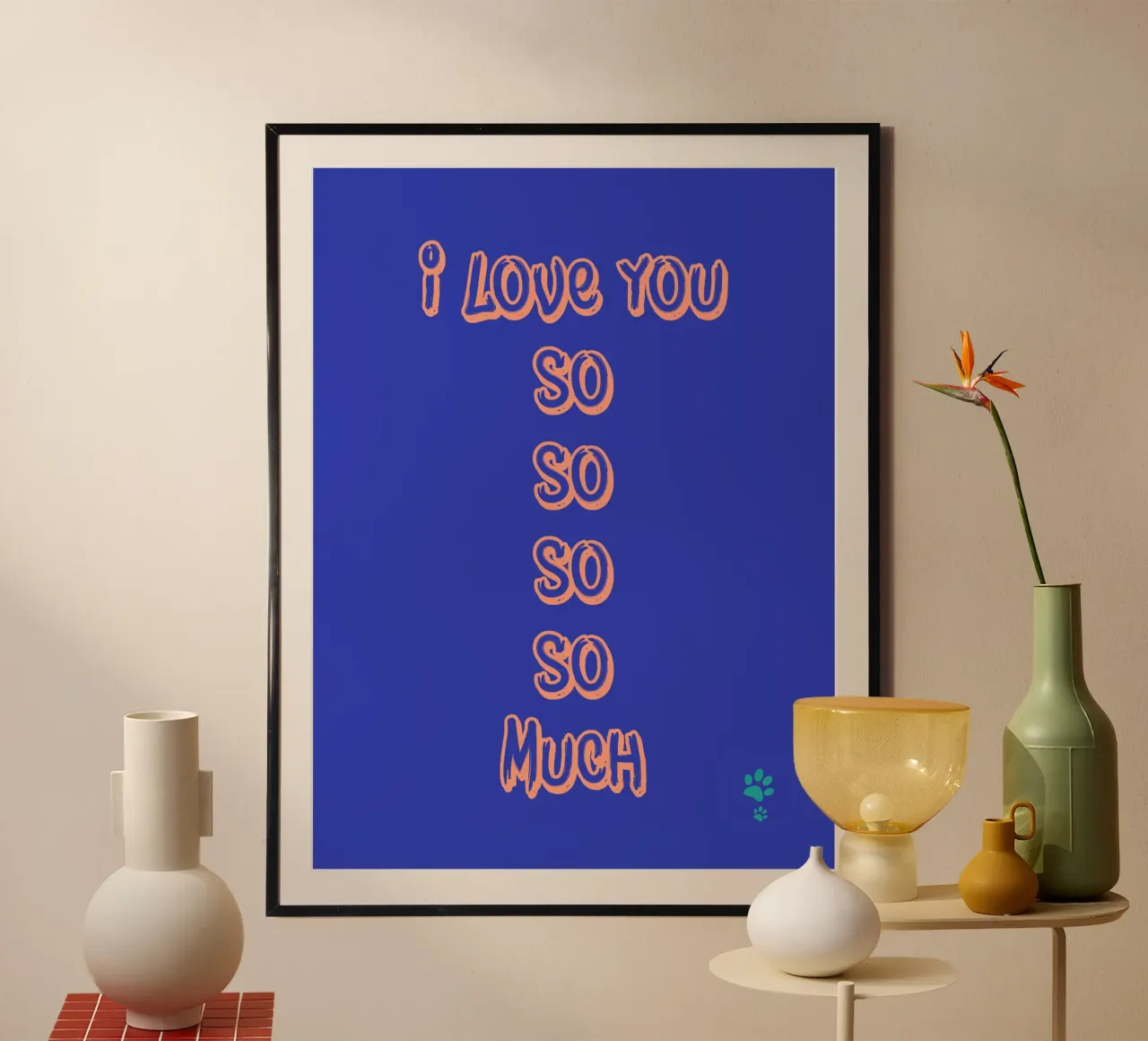 Ti amo tanto tanto tanto tanto poster con telaio in alluminio da catsforyou