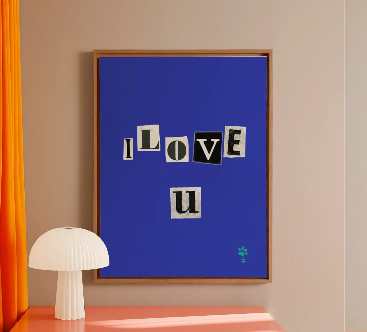 Ti amo tela con Cornice a cassetta da catsforyou