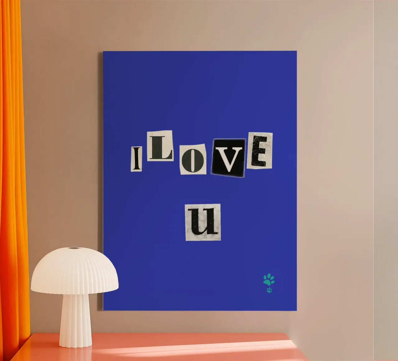 Ti amo tela con Cornice a cassetta da catsforyou