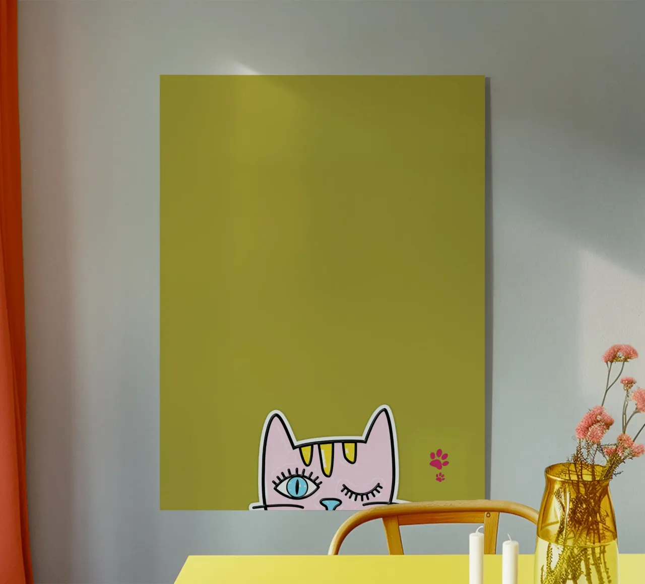 Gatto con gli occhi blu plexiglass da catsforyou