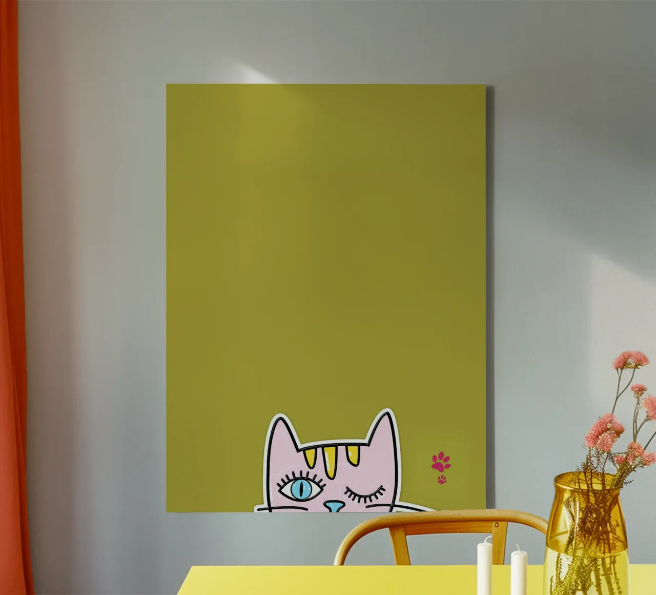 Gatto con gli occhi blu tela con Cornice a cassetta da catsforyou
