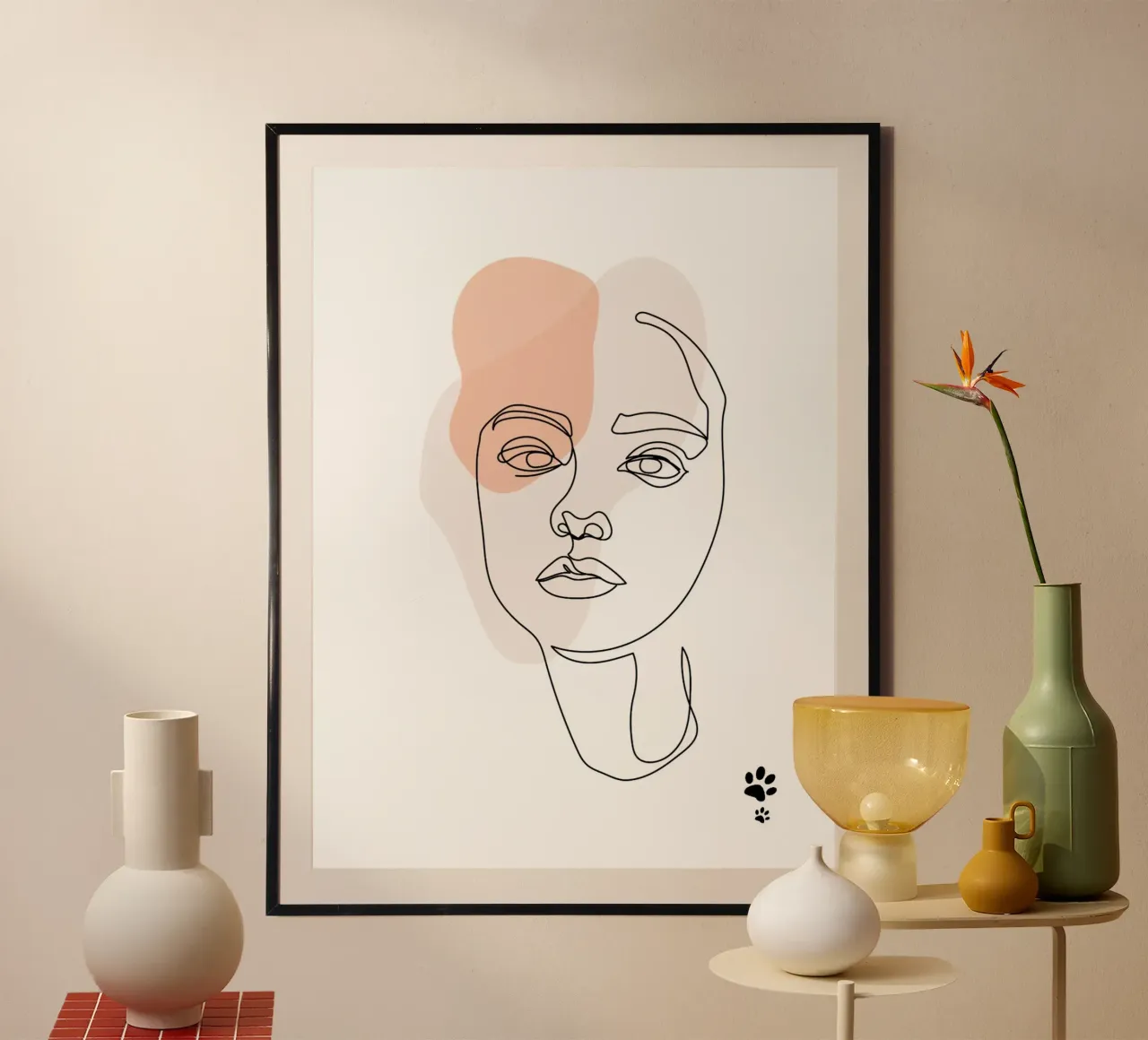 Ritratto di donna poster con telaio in alluminio da catsforyou