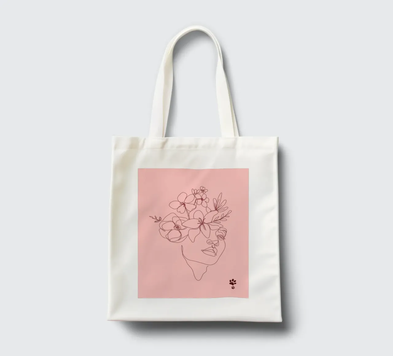 Fiori nella testa borsa in juta da catsforyou