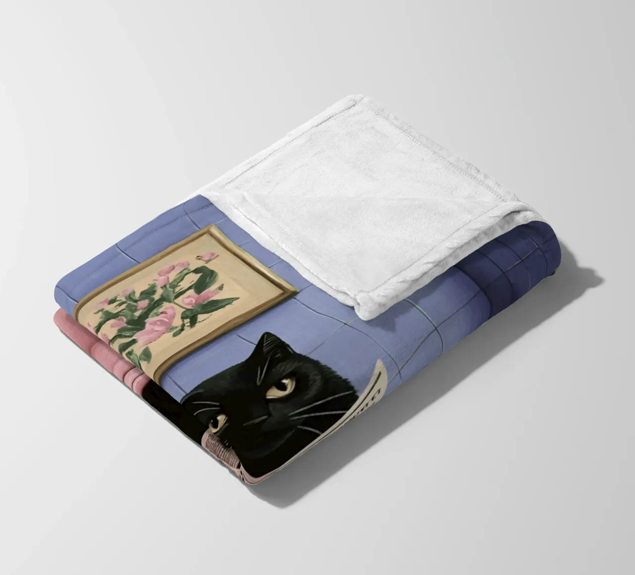 Cat On A Toilet fleece blanket by catsforyou