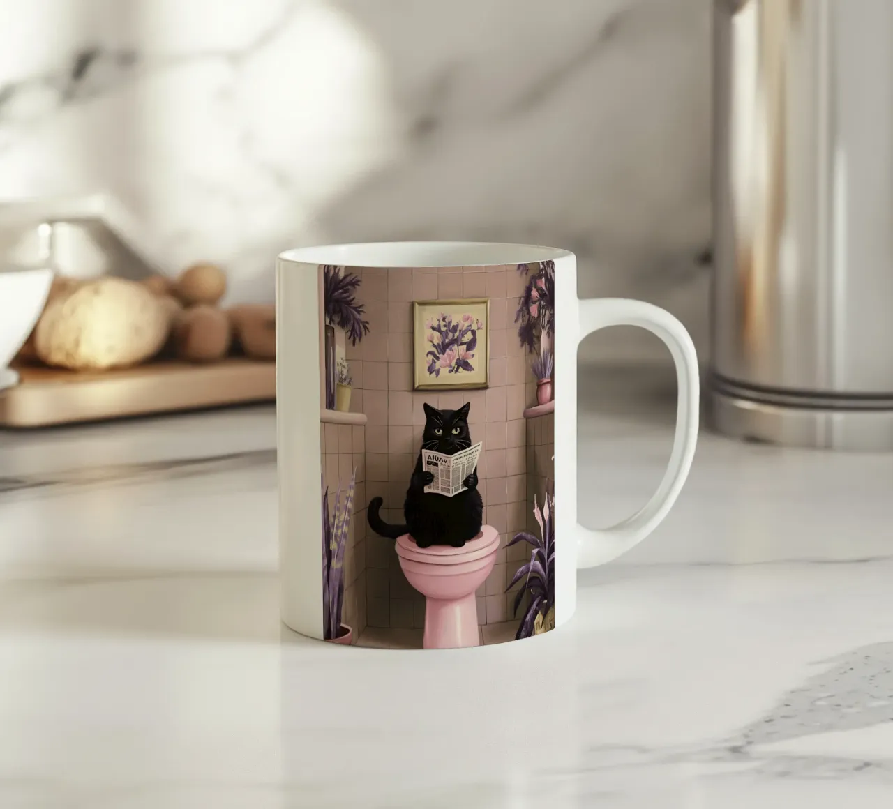 Gatto sul water tazza in ceramica da catsforyou