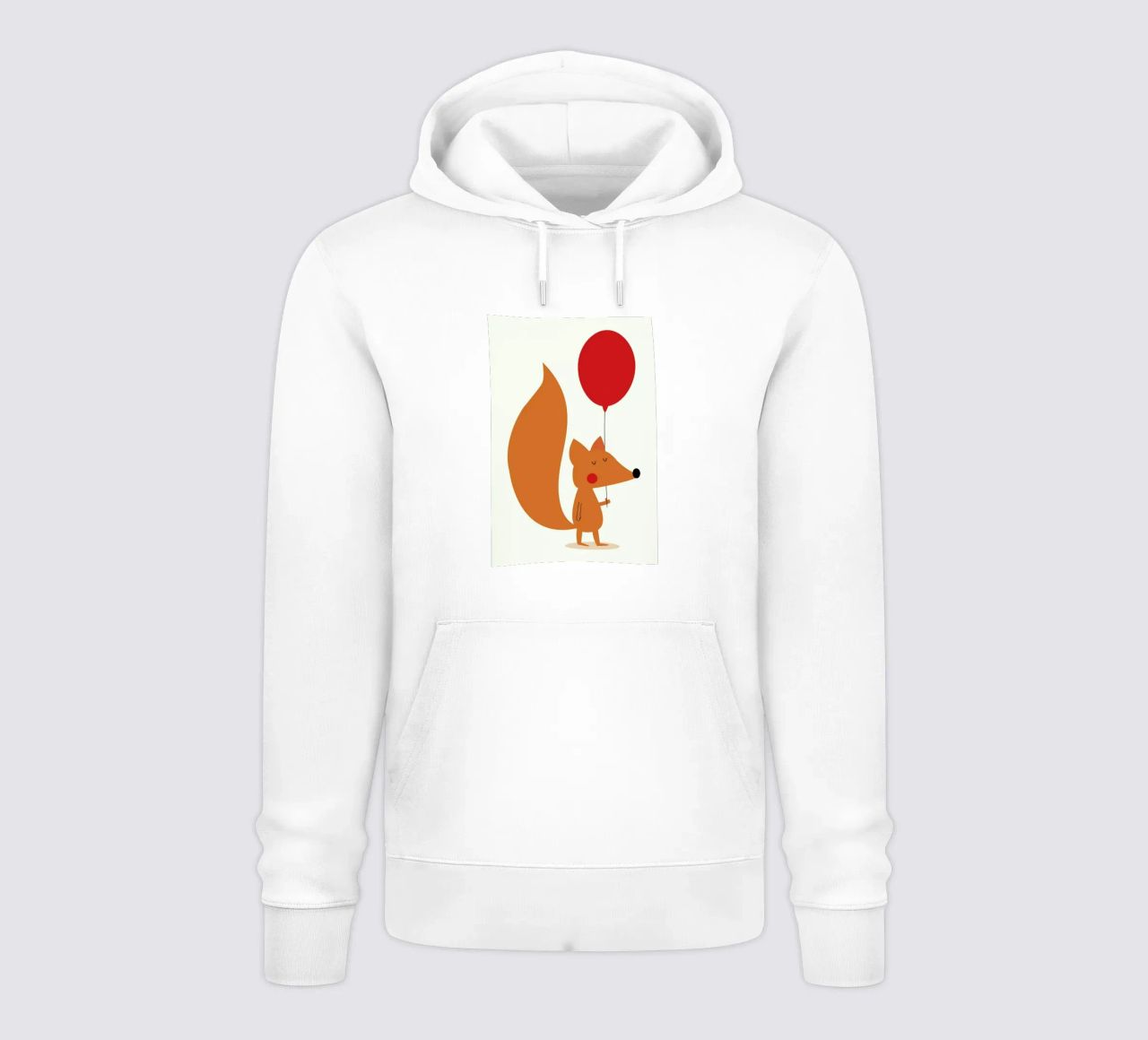 Fox with a Red Balloon felpa con cappuccio da Karin Bijlsma