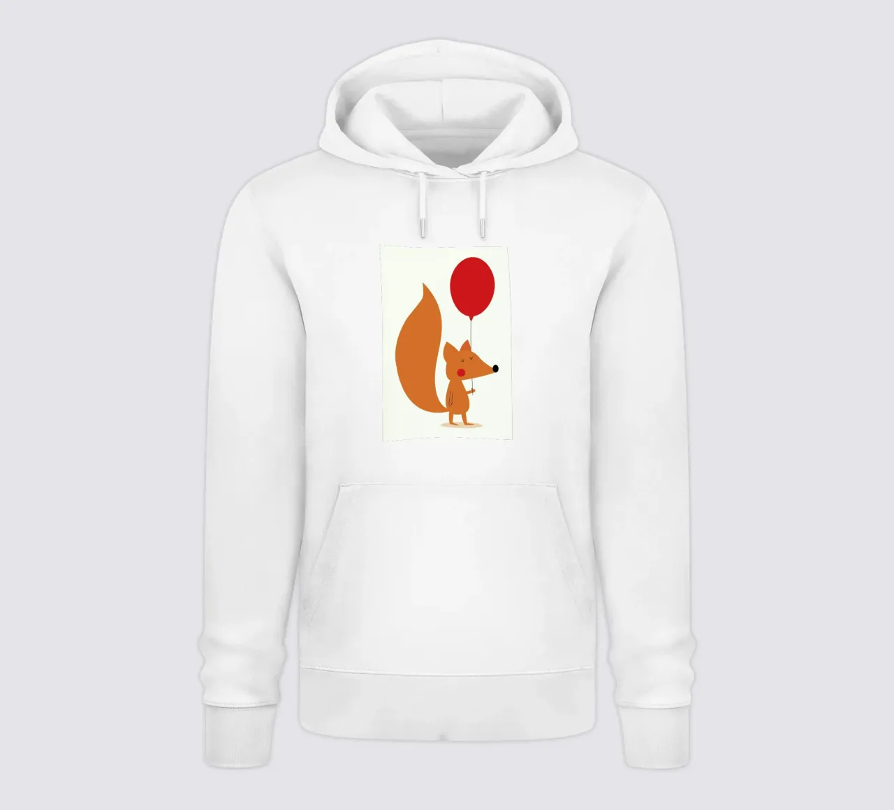 Fox with a Red Balloon felpa con cappuccio da Karin Bijlsma