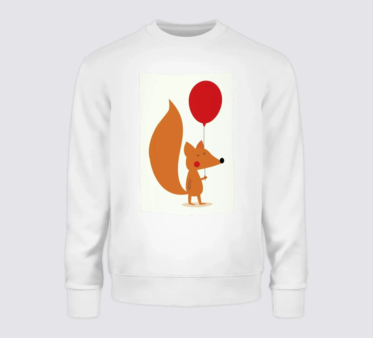 Fox with a Red Balloon sweatshirt van Karin Bijlsma