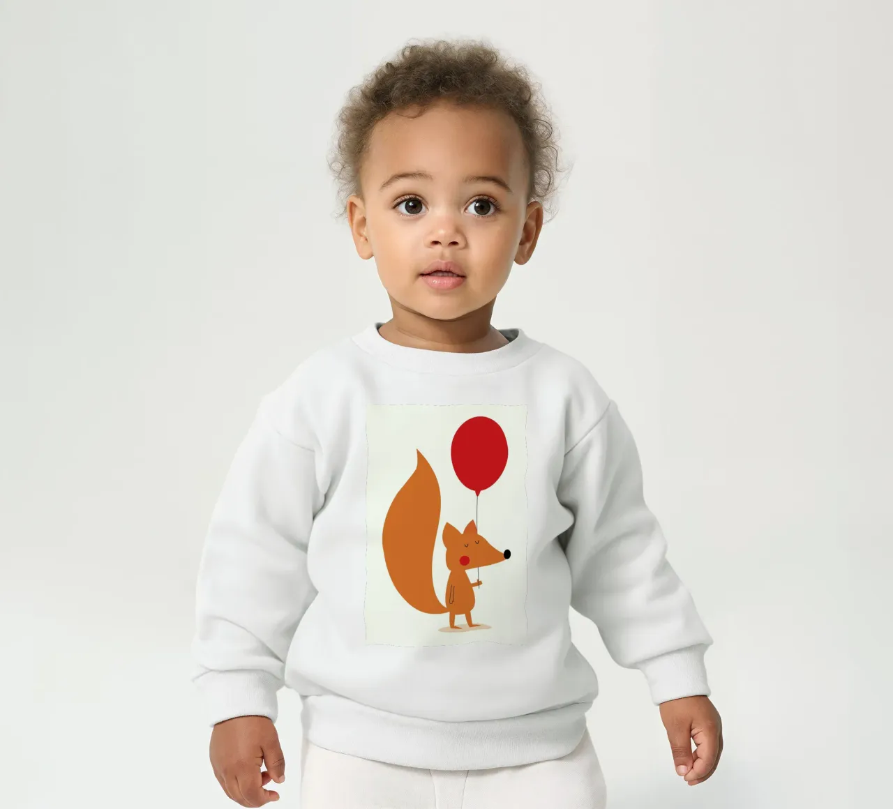 Fox with a Red Balloon felpa neonato da Karin Bijlsma