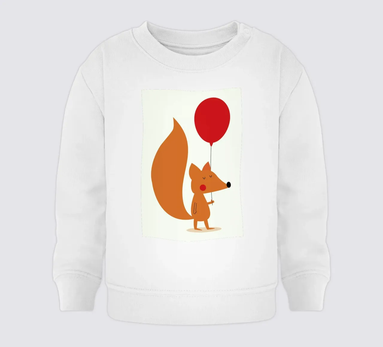 Fox with a Red Balloon felpa neonato da Karin Bijlsma