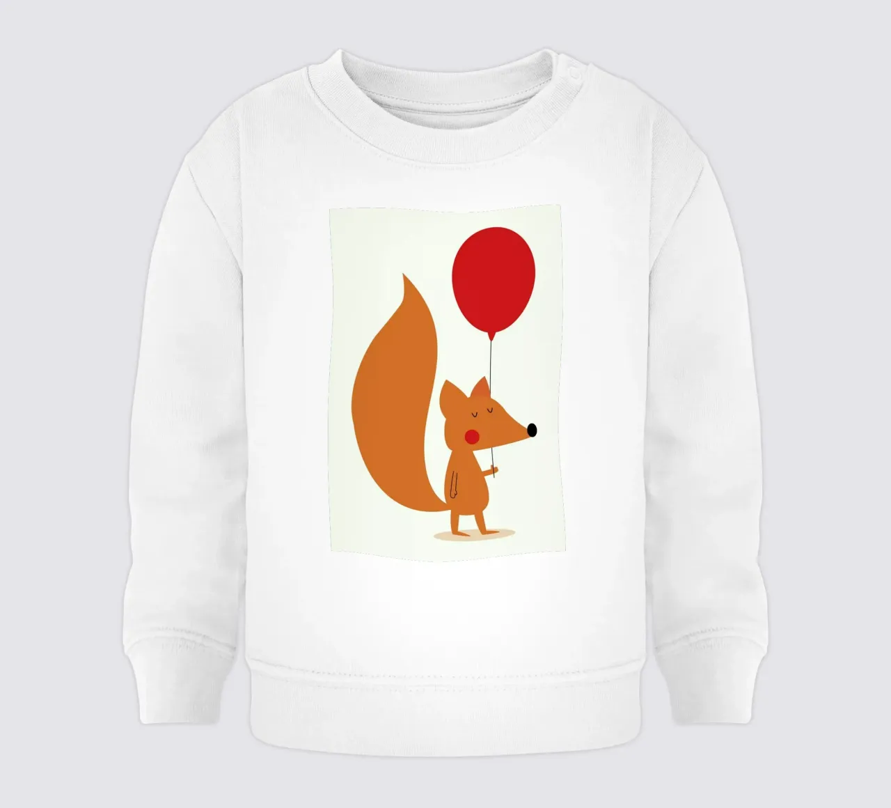 Fox with a Red Balloon Baby Sweatshirt von Karin Bijlsma