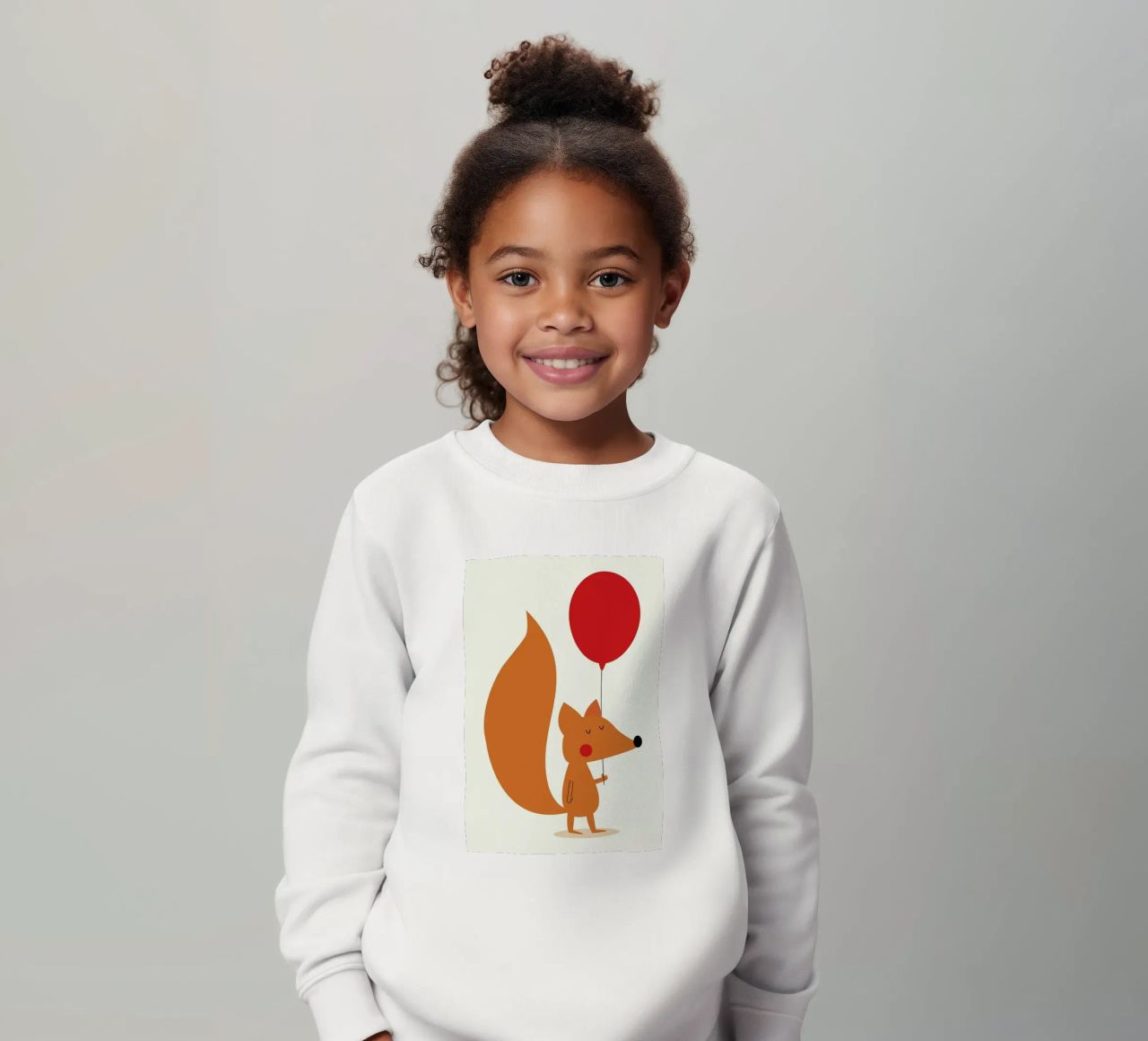 Fox with a Red Balloon felpa bambino da Karin Bijlsma