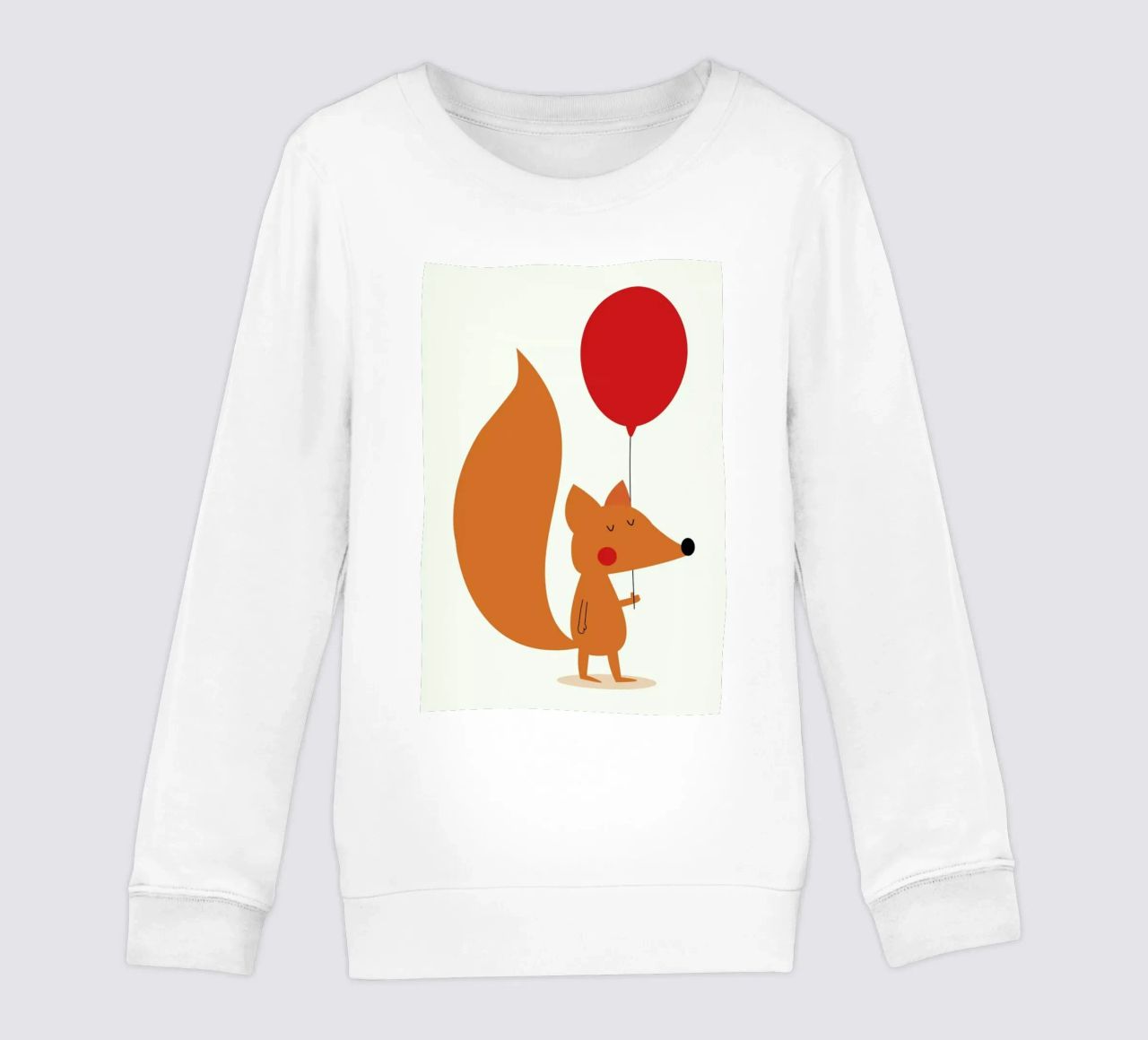 Fox with a Red Balloon felpa bambino da Karin Bijlsma