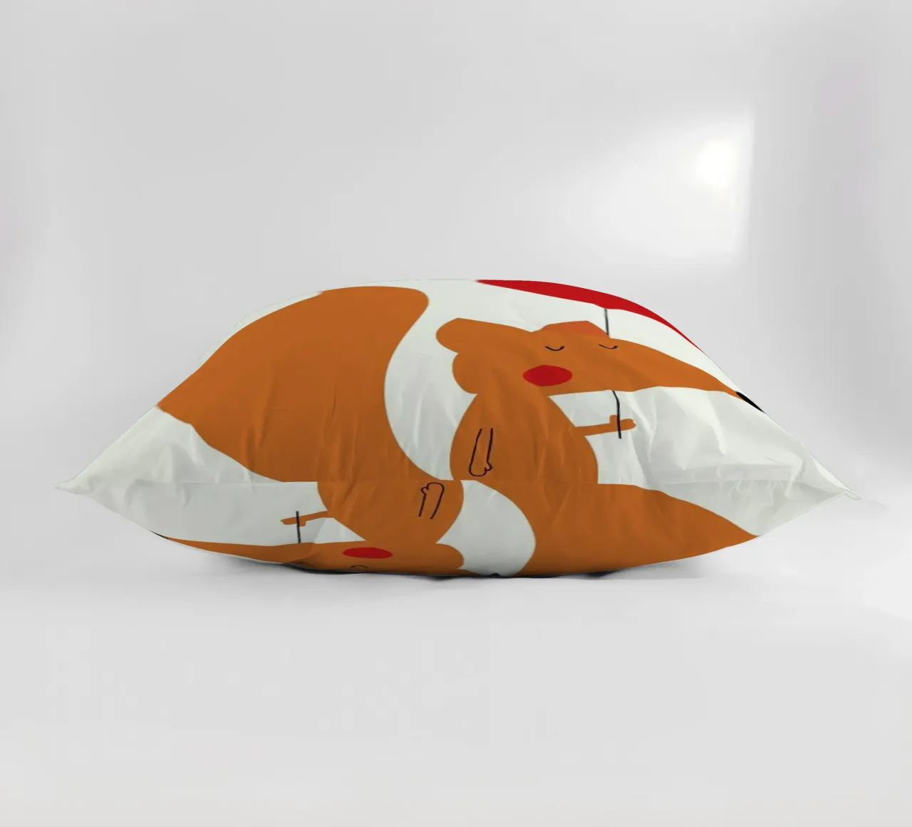Fox with a Red Balloon Kissen von Karin Bijlsma
