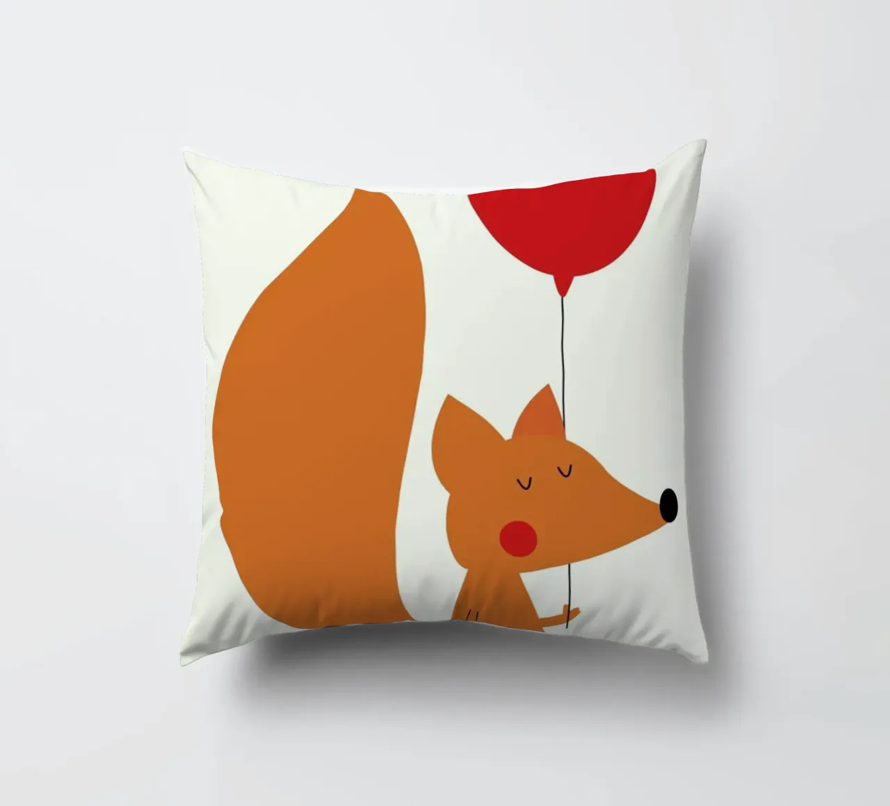 Fox with a Red Balloon cuscino da Karin Bijlsma