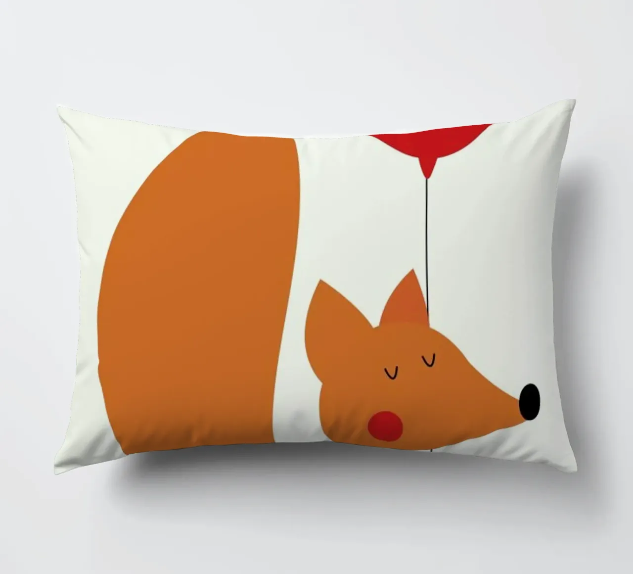 Fox with a Red Balloon cuscino da Karin Bijlsma