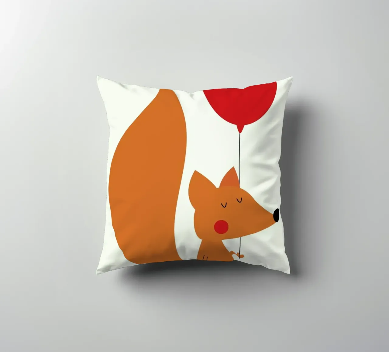 Fox with a Red Balloon cuscino da Karin Bijlsma