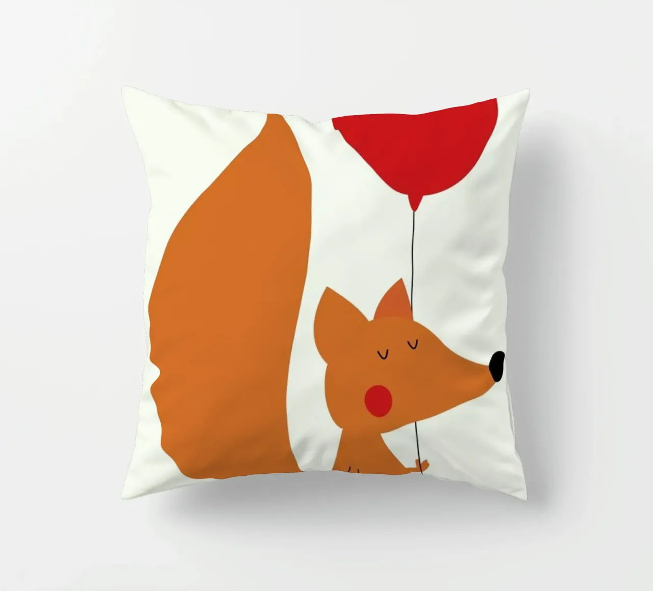 Fox with a Red Balloon cuscino da Karin Bijlsma