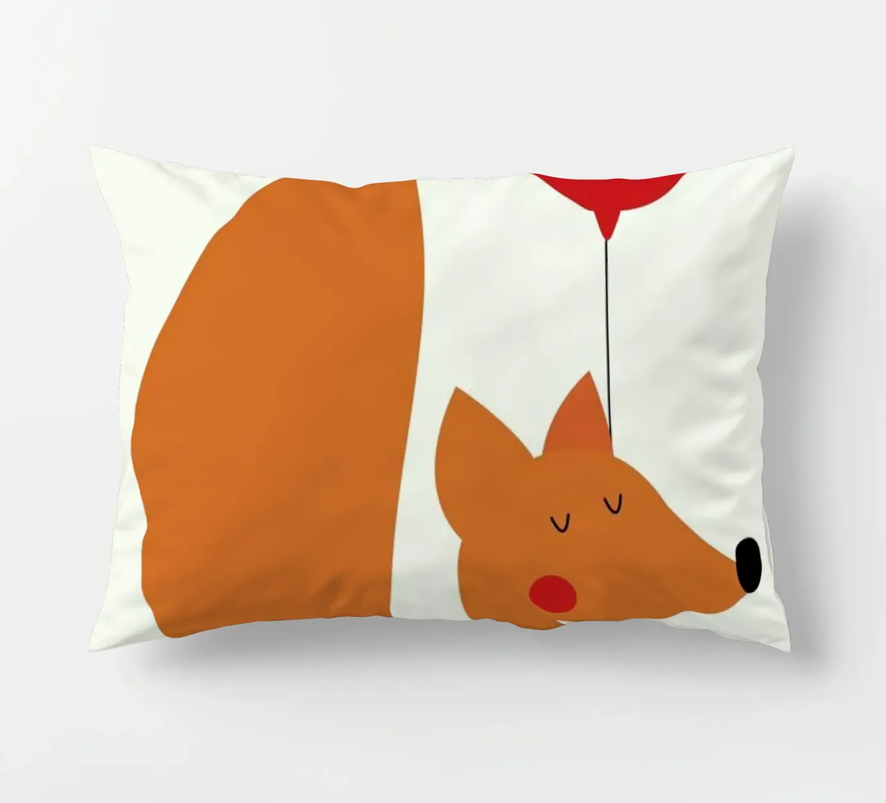 Fox with a Red Balloon cuscino da Karin Bijlsma