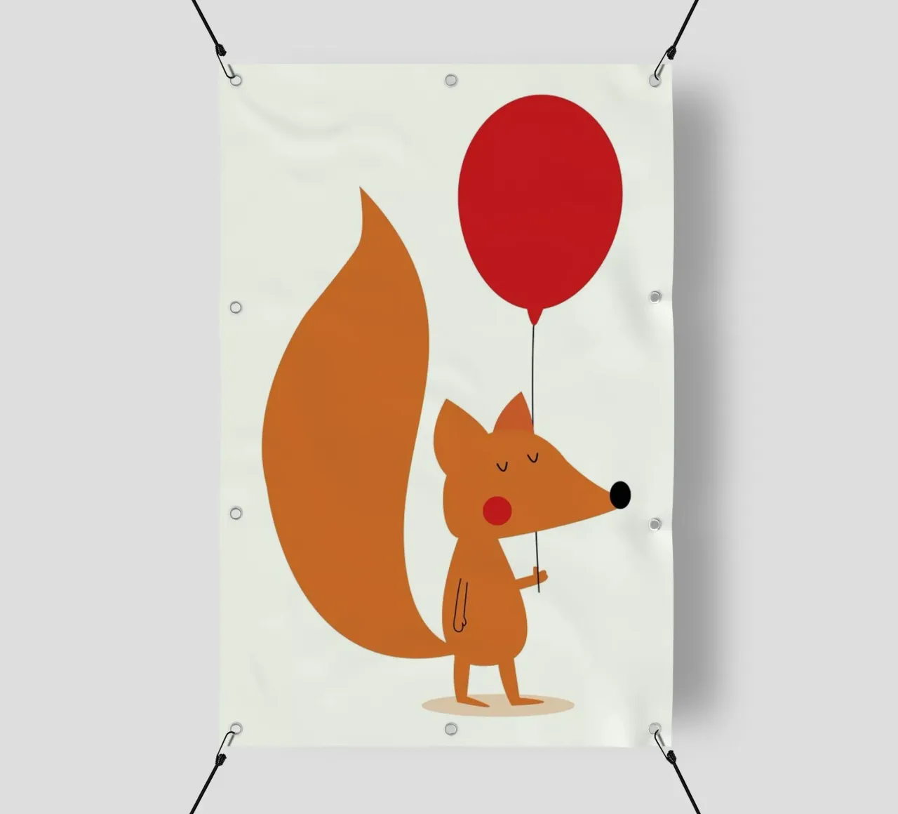 Fox with a Red Balloon telo in pvc da Karin Bijlsma