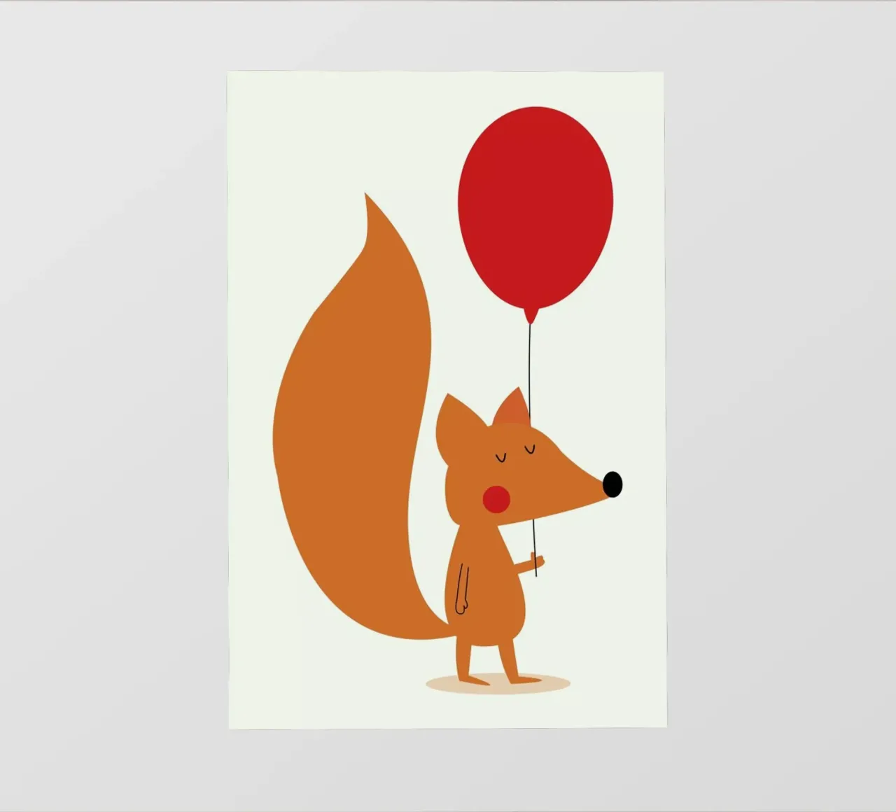 Fox with a Red Balloon telo in pvc da Karin Bijlsma