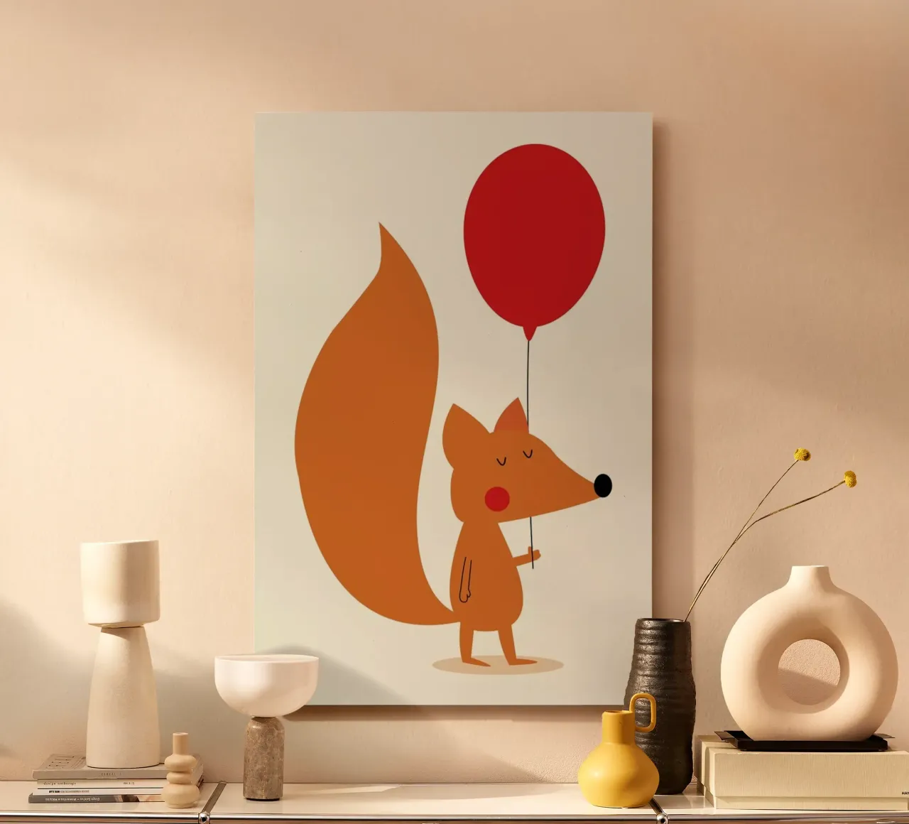 Fox with a Red Balloon pannello forex da Karin Bijlsma