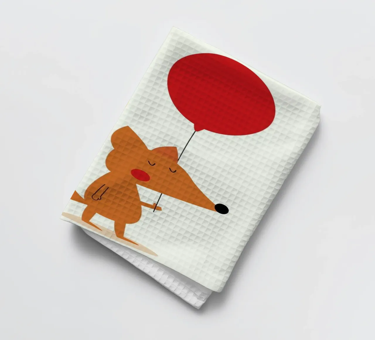 Fox with a Red Balloon canovaccio da cucina da Karin Bijlsma
