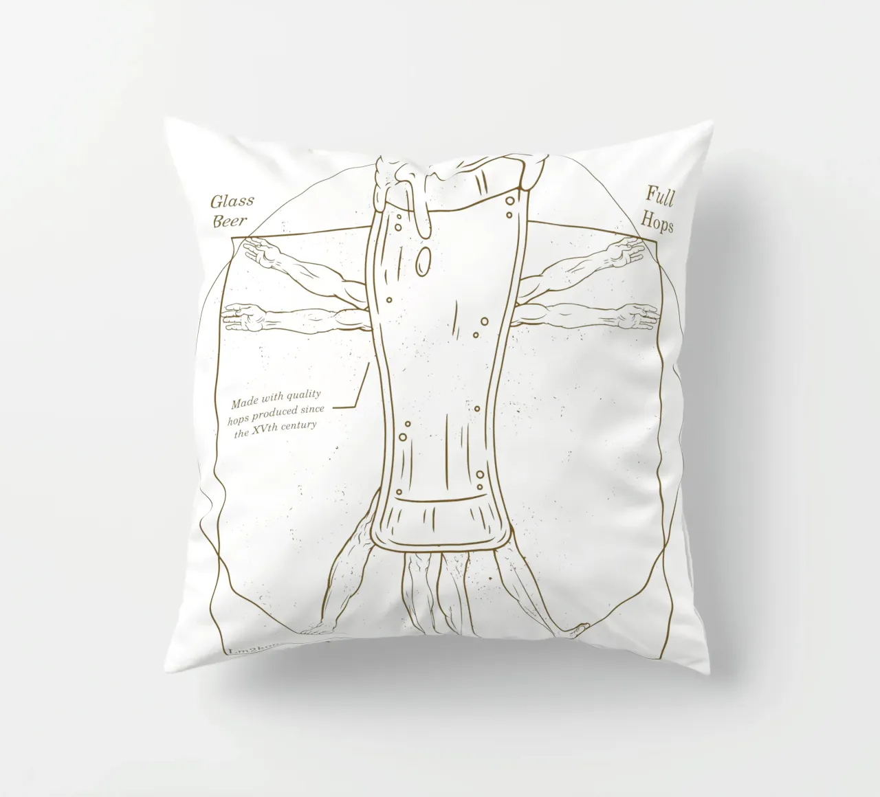 Vitruvian Beer cuscino da LM2KONE