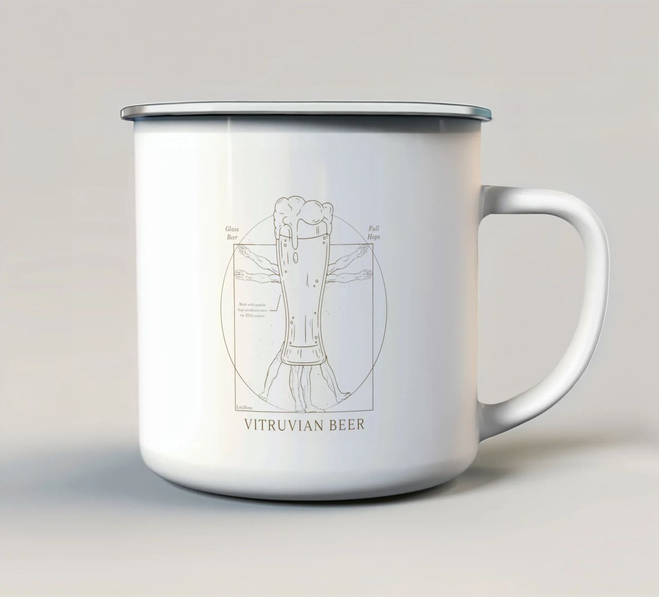 Vitruvian Beer tazza in smalto da LM2KONE
