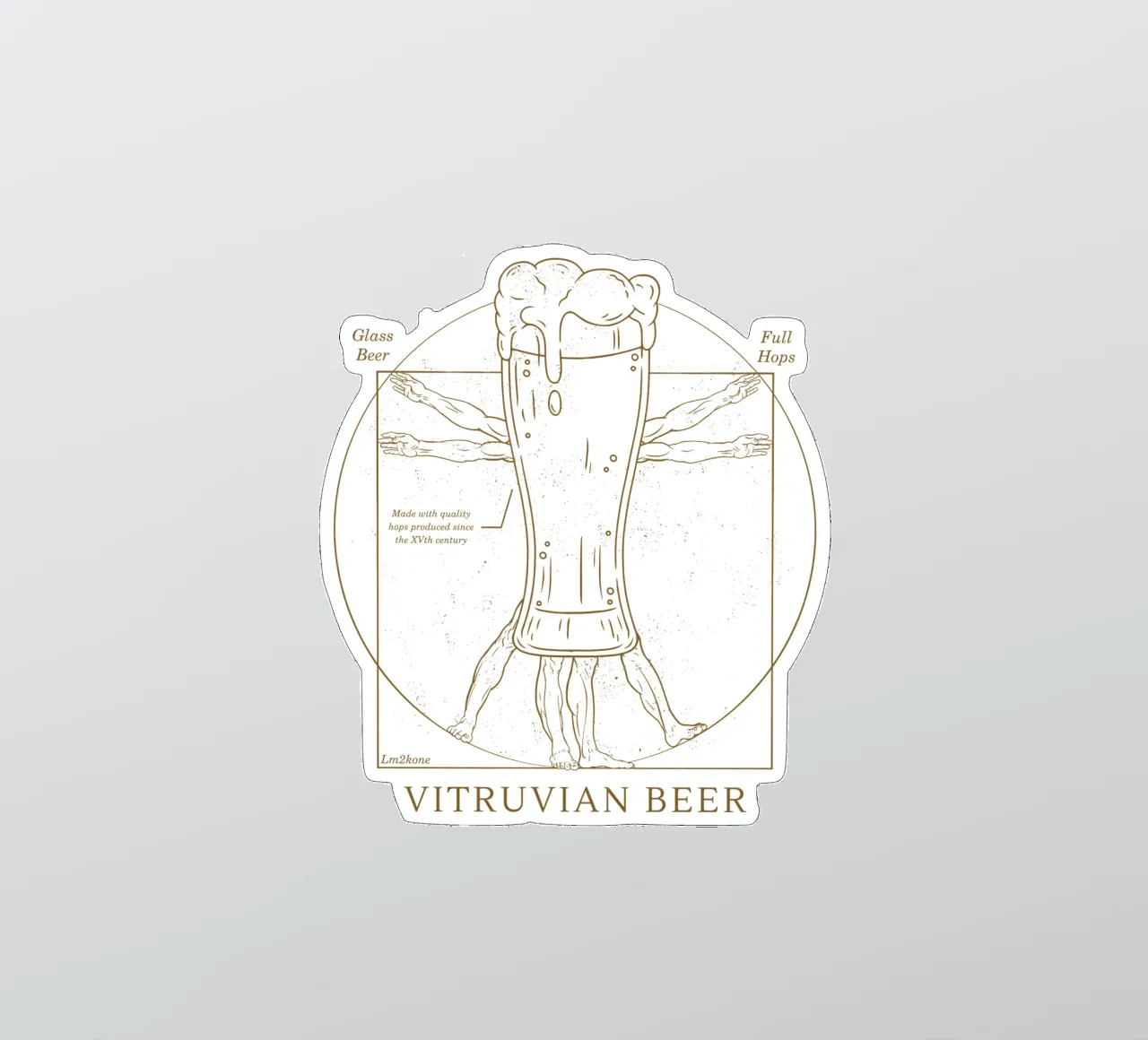 Vitruvian Beer Sticker von LM2KONE