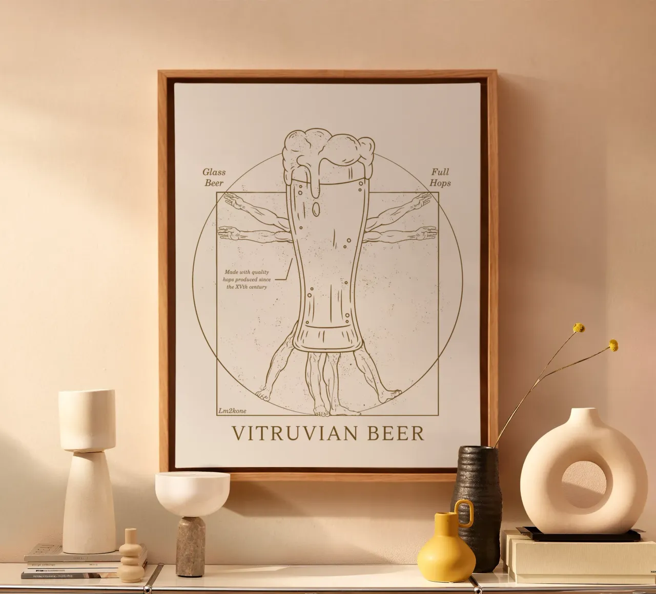 Vitruvian Beer tela con Cornice a cassetta da LM2KONE