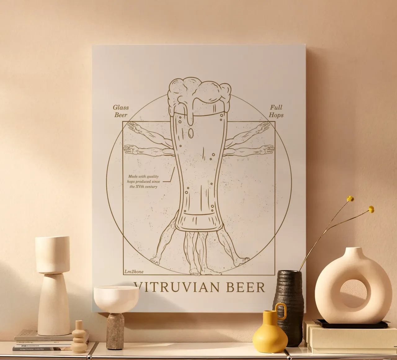 Vitruvian Beer tela con Cornice a cassetta da LM2KONE