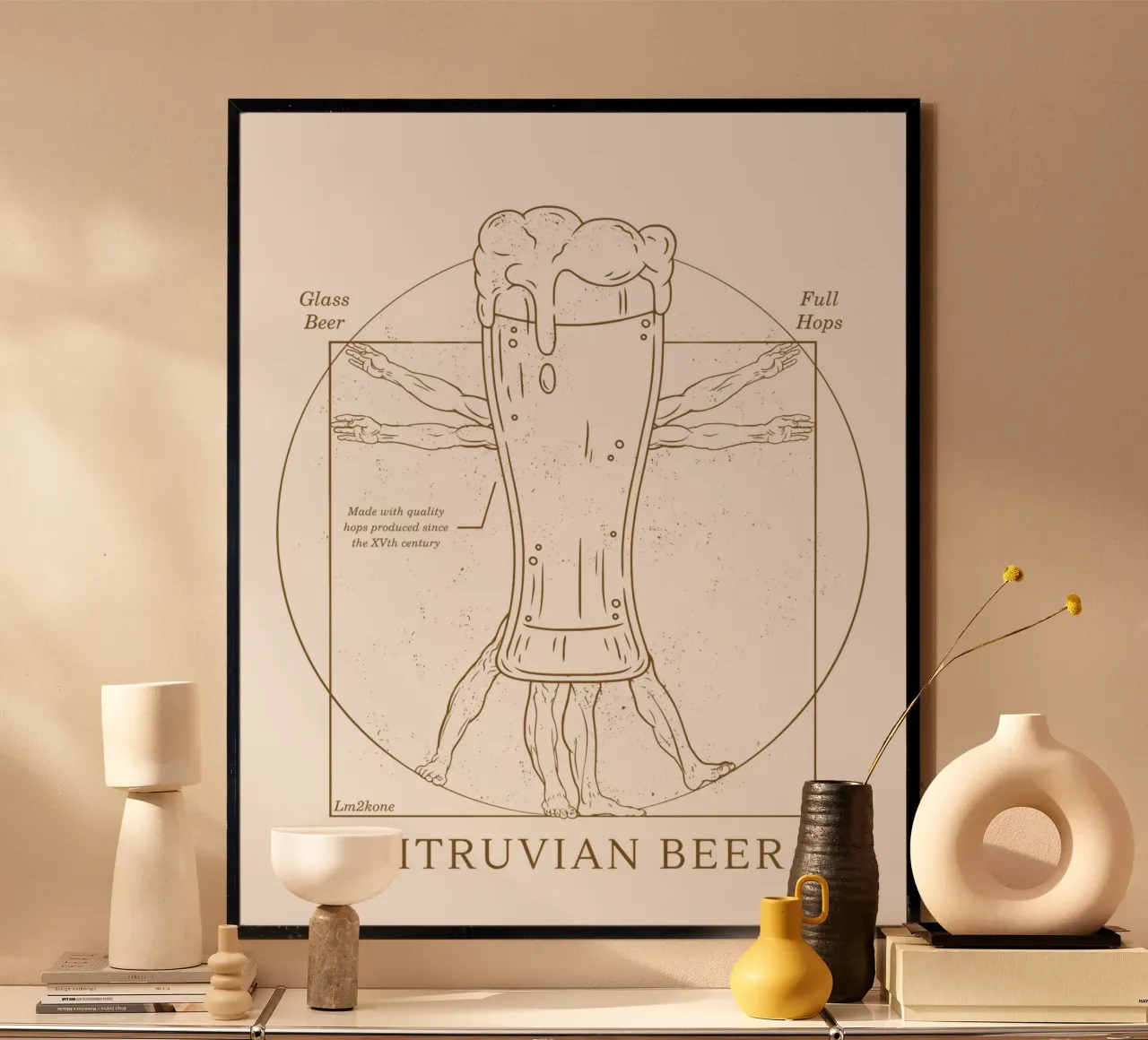 Vitruvian Beer carta hahnemühle da LM2KONE